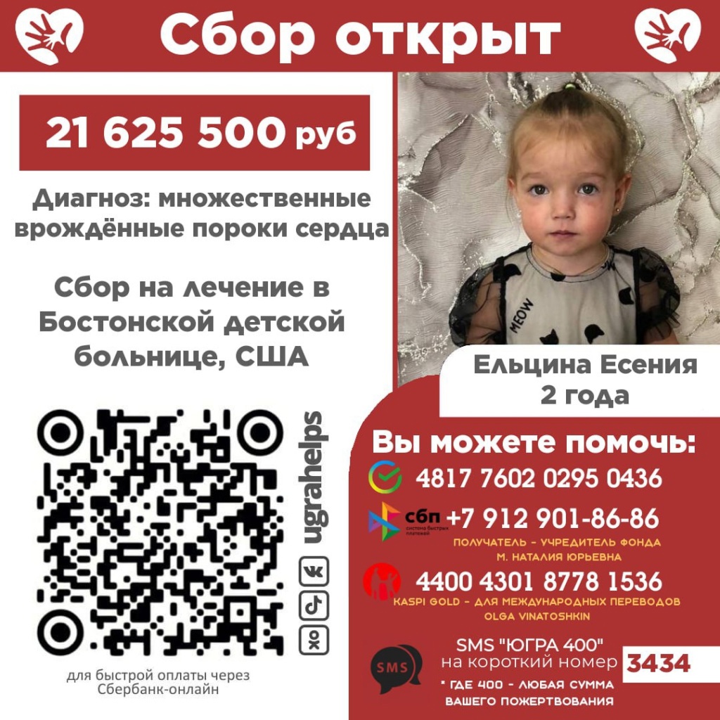 Сбор на лечение Ельциной Есении