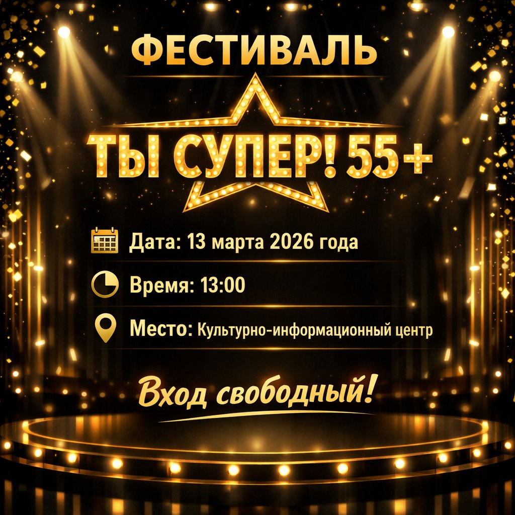  ПРИГЛАШАЕМ НА ГАЛА-КОНЦЕРТ ФЕСТИВАЛЯ «ТЫ СУПЕР! 55+» 