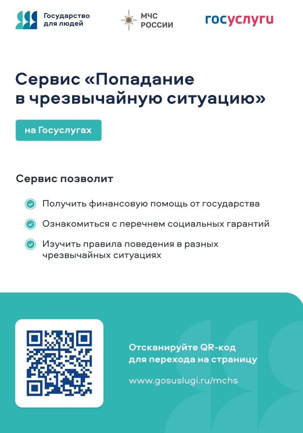 Цифровой сервис «Чрезвычайная ситуация» на Едином портале государственных и муниципальных услуг 