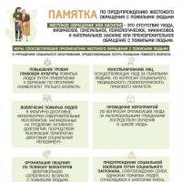 Памятка по предупреждению жестокого обращения с пожилыми людьми